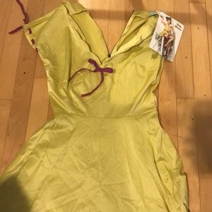 Yellow silk vintage dress